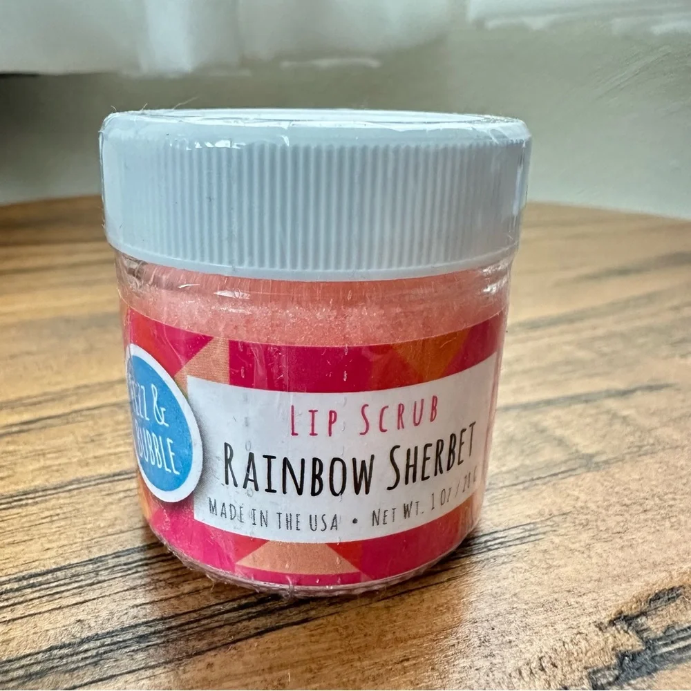 🔵 Fizz & Bubble Premium Exfoliating Lip Scrub (Rainbow Sherbet)